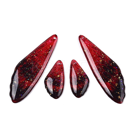 Transparent Resin Wing Earrings Pendants FIND-TAC0006-60A-1