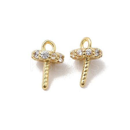 Brass Micro Pave Cubic Zirconia Pendant Bails KK-Z131-05G-1