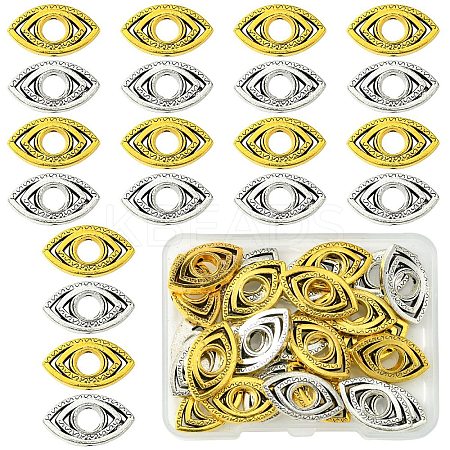 30Pcs 2 Colors Tibetan Style Alloy Bead Frame TIBE-YW0001-63-1