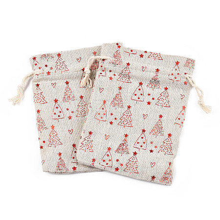 Christmas Theme Cotton Fabric Cloth Bag ABAG-H104-B02-1