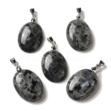 Natural Larvikite Pendants G-Z055-03P-14-1