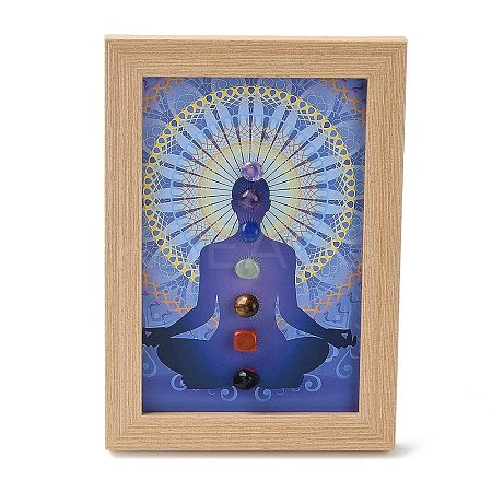 Yoga Gemstone Chakra Picture Frame Stand DJEW-F021-05D-1