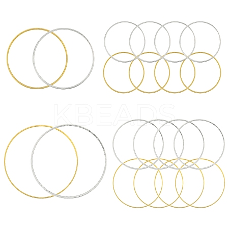 120Pcs 2 Styles 2 Colors Brass Linking Rings KK-YW0003-98-1