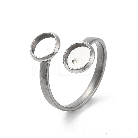 Non-Tarnish 304 Stainless Steel Open Cuff Ring Findings STAS-E124-05A-P-1