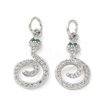 Brass Micro Pave Cubic Zirconia Pendants KK-U056-21P-1