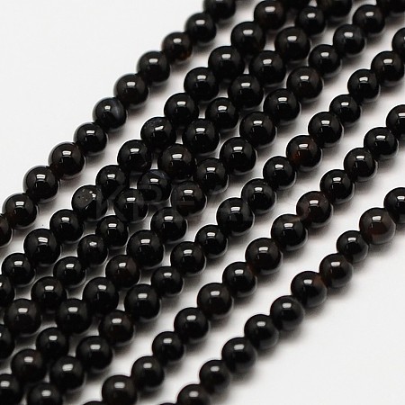 Natural Black Onyx Round Bead Strands X-G-A130-2mm-K04-1