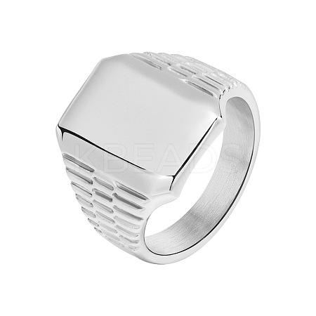 Rectangle 304 Stainless Steel Finger Rings for Men FS-WG80AFC-09-1
