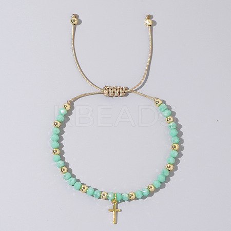 Bohemian Style Glass Braided Bead Bracelets for Women WV4296-4-1