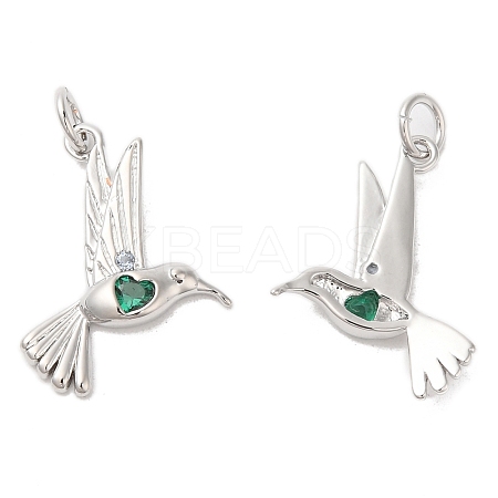 Brass & Glass & Cubic Zirconia Pendants KK-G468-46P-1