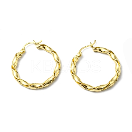 Rack Plating Brass Twist Wrap Hoop Earrings EJEW-D055-19G-1