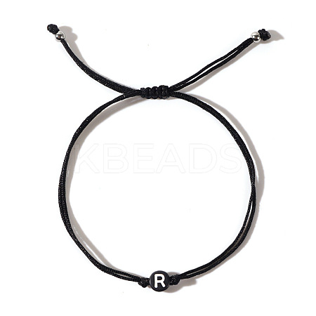 Stylish Minimalist Steel Bead Round Alphabet Double Rope Men's Bracelet GX4208-18-1