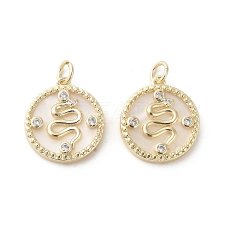 Brass Micro Pave Cubic Zirconia Pendants KK-P260-23G-1