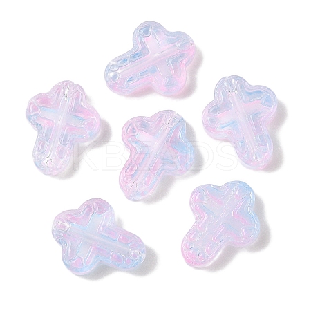 Transparent Spray Paint Glass Beads GLAA-Z011-04F-1
