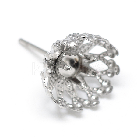 Non-Tarnish 304 Stainless Steel Stud Earring Settings LS-X-STAS-T008-146-1