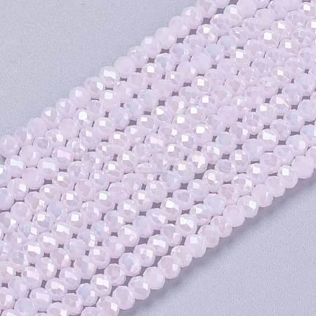 Electroplate Glass Beads Strands GLAA-F078-FR21-1