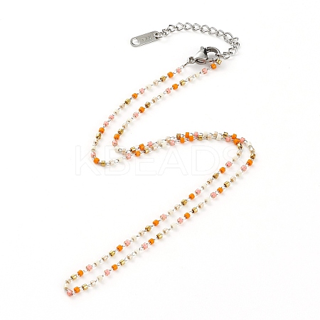 Glass Seed Beads Beaded Necklaces NJEW-JN03277-05-1