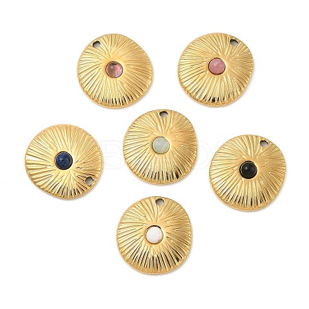 Natural Mixed Gemstone Pendants STAS-F312-21G-1