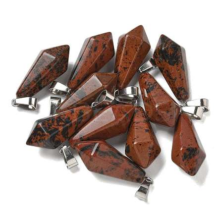 Natural Mahogany Obsidian Pointed Pendants G-B127-15P-02-1