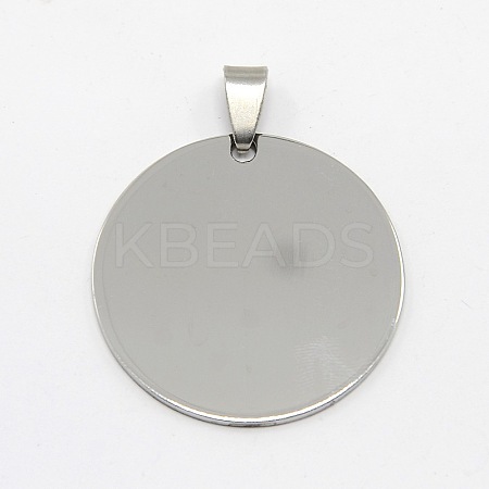Tarnish Resistant DIY Materials 201 Stainless Steel Flat Round Hand Mirror Polished Finish Stamping Blank Tag Pendants X-STAS-O044-125-1