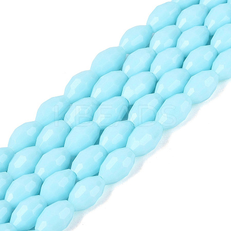 Opaque Solid Color Glass Beads Strands GLAA-N071-01A-C06-1