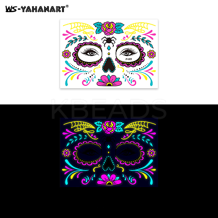 Mask with Flower Pattern Luminous Body Art Tattoos LUMI-PW0001-135E-1