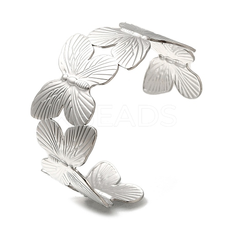 304 Stainless Steel Cuff Ring for Women RJEW-U025-02P-1