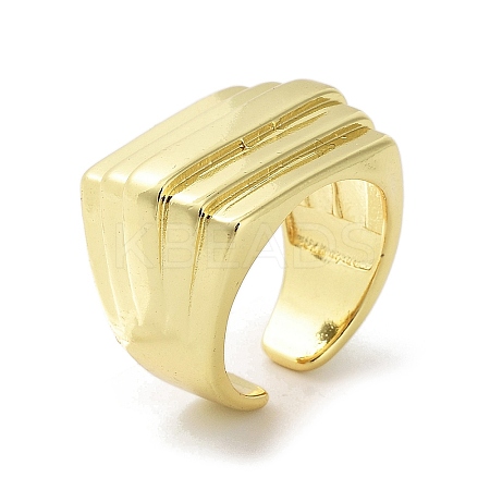 Brass Open Cuff Rings for Women RJEW-A035-06G-1