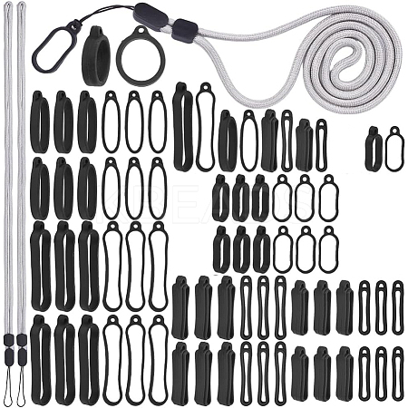 DIY Electronic Stylus & Lighter Silicone Oval Holder Neck Lanyard Making Kit FIND-CP0002-38-1