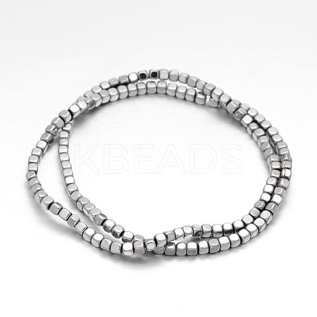 Cube Electroplate Non-magnetic Synthetic Hematite Beads Strands G-P110-03G-1