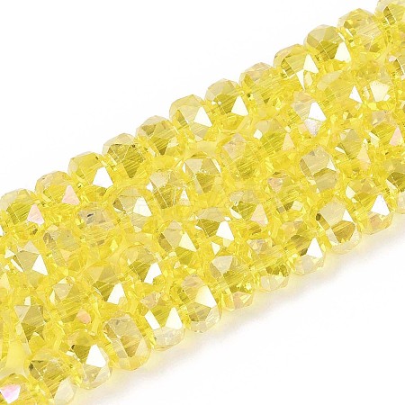 Electroplate Transparent Glass Beads Strands EGLA-N022-04A-D19-1