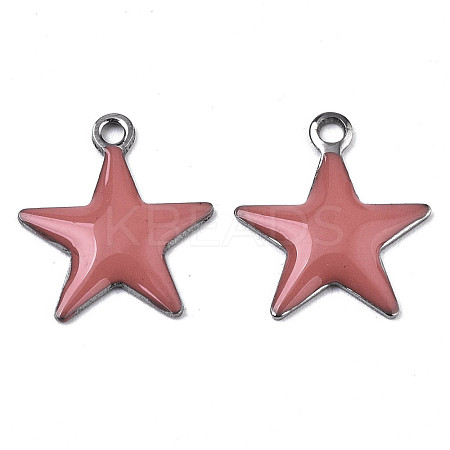 201 Stainless Steel Enamel Charms STAS-N088-14I-1