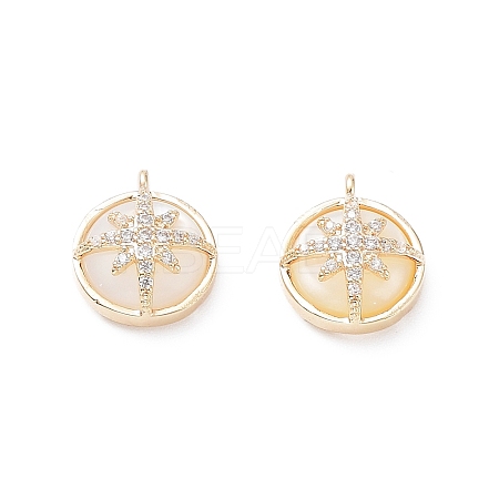 Rack Plating Brass Shell Pendants KK-A183-47G-1