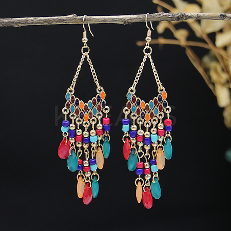 Alloy Enamel Chandelier Earrings FS-WG9EBC6-01-1