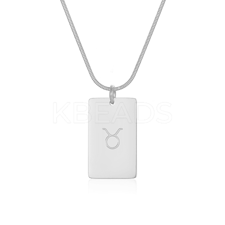 European Style 304 Stainless Steel Zodiac Pendant Necklaces for Women NF9603-2-1