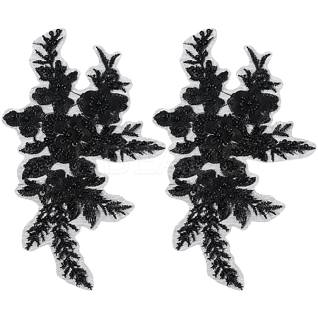 Flower Gauze & Sequin Embroidery Ornament Accessories DIY-WH20081-002C-1