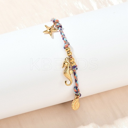 304 Stainless Steel Charms Bracelets BJEW-C114-13G-1