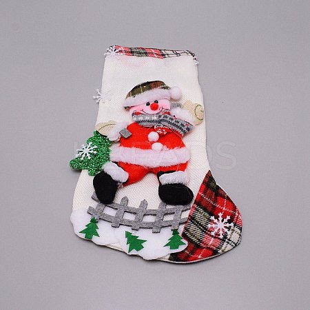Santa Claus Cloth Hanging Christmas Stocking LS-HJEW-SZC0004-18-1