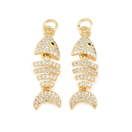 Brass Micro Pave Cubic Zirconia Pendants KK-C162-087A-G-1