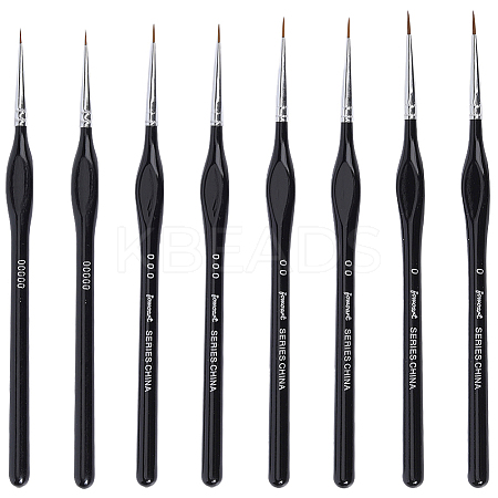 8Pcs 4 Styles Liner Detail Fine Paint Brushes AJEW-DJ0002-40-1