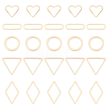 40Pcs 5 Styles Brass Linking Rings KK-UN0002-97-1