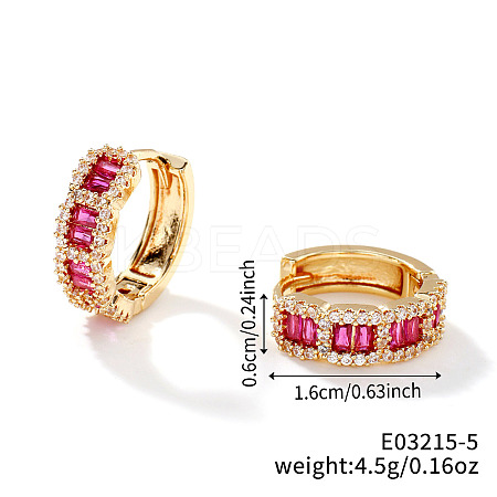 Circle Brass Micro Pave Cubic Zirconia Hoop Earrings for Women PS5646-5-1
