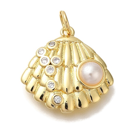 Rack Plating Brass Micro Pave Cubic Zirconia Pendants KK-I720-47G-1