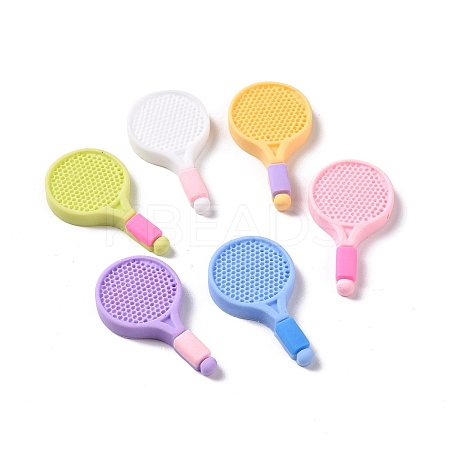 Opaque Resin Accessories Ornaments Resin Racket Cabochons RESI-B013-01-1