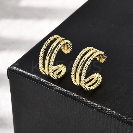 Brass Triple C-Shaped Cuff Earrings EJEW-L261-018G-1