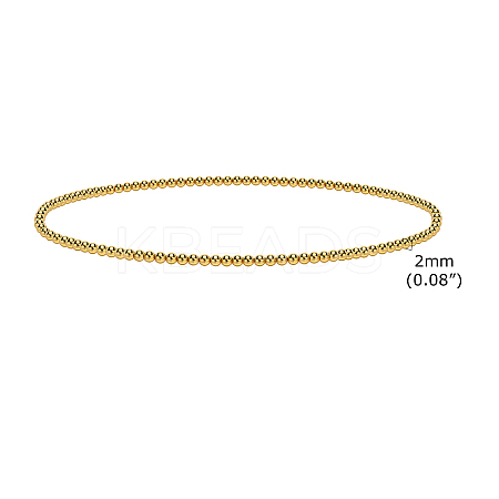 Stainless Steel Round Beaded Stretch Bracelets PW-WG50361-01-1