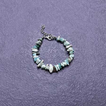 Natural Amazonite Chip Beaded Bracelets for Women IW6789-56-1