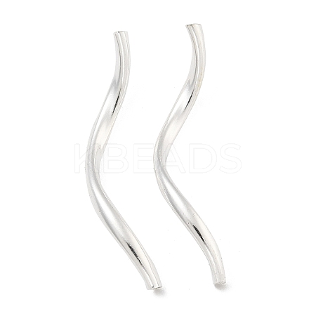Brass Twist Tube Beads KK-B120-02D-S-1