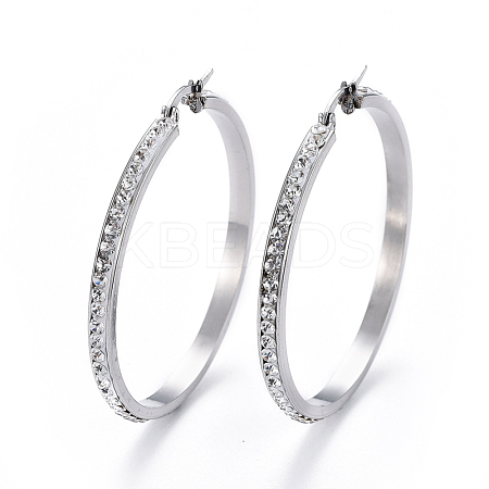 304 Stainless Steel Big Hoop Earrings EJEW-L232-036E-P-1