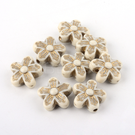 Flower Plating Acrylic Beads LS-X-PACR-Q102-138A-1