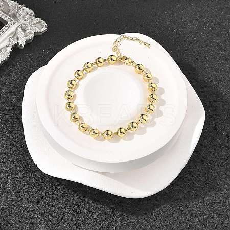 Rack Plating Brass Ball Chain Bracelets for Women X-BJEW-G676-01C-G-1